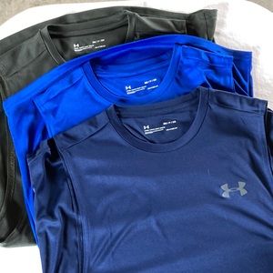 Lot of three UA heat gear sleeveless shirts size small